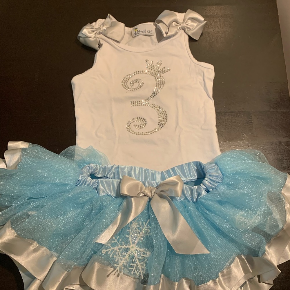 Snowflake Princess Tutu 3rd birthday outfit